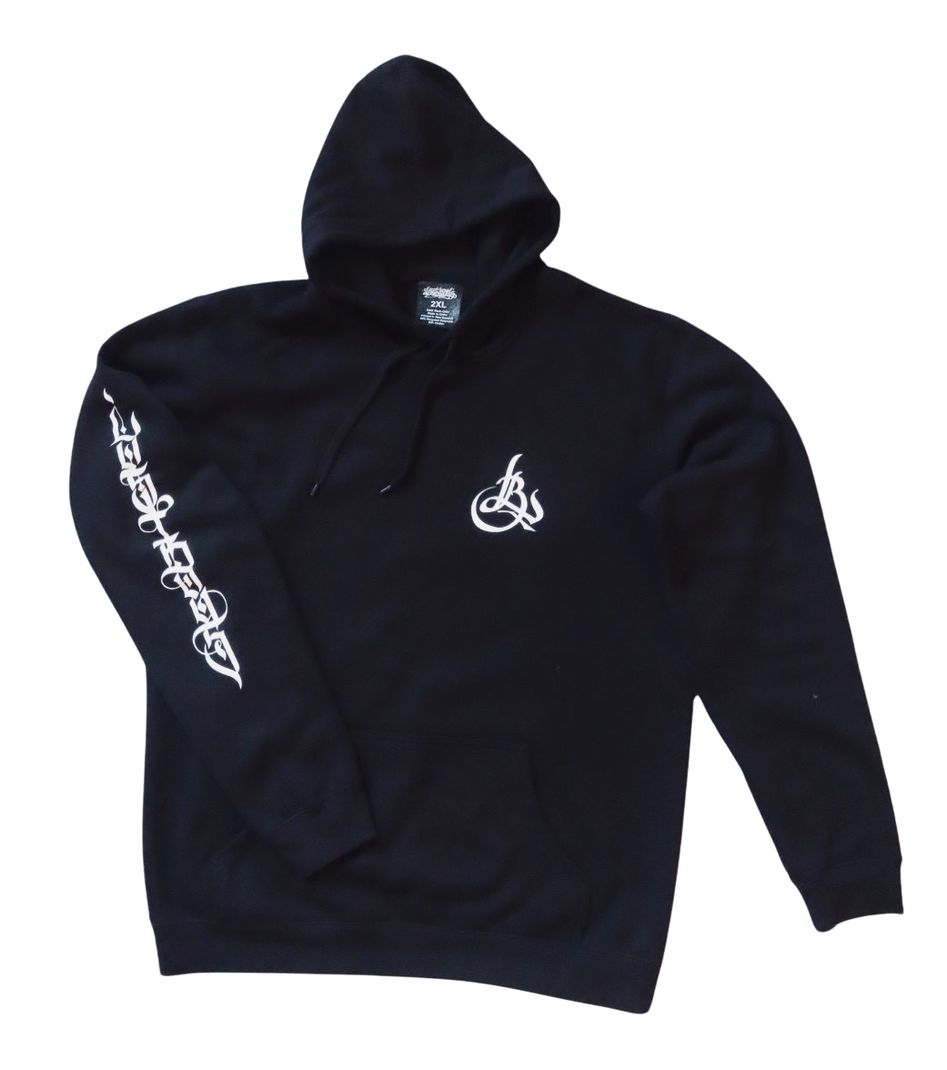 black graphic hoodie
