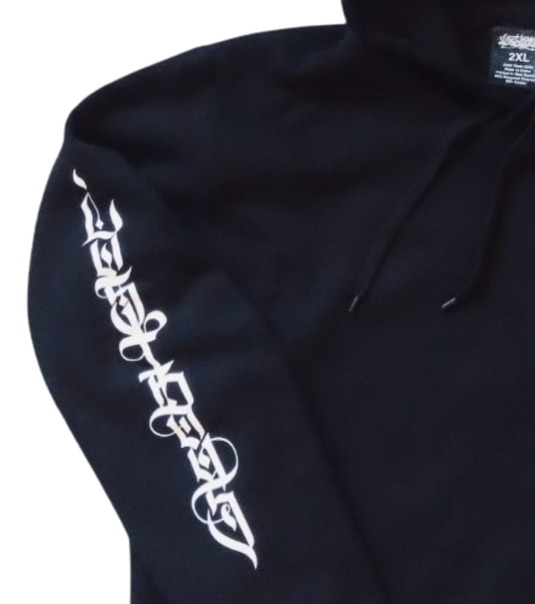black graphic hoodie